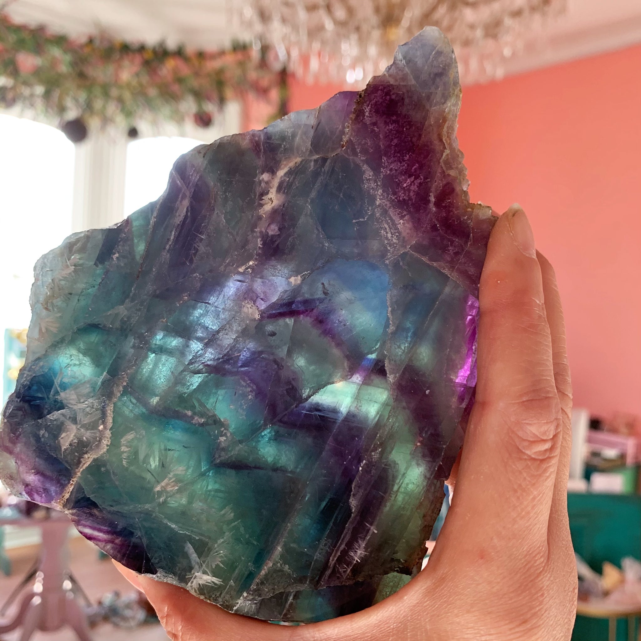 Rainbow Fluorite Slice A