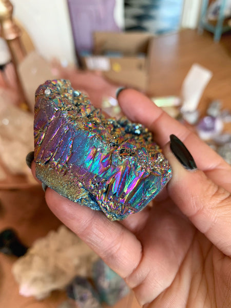 Titanium Quartz Aura Heart