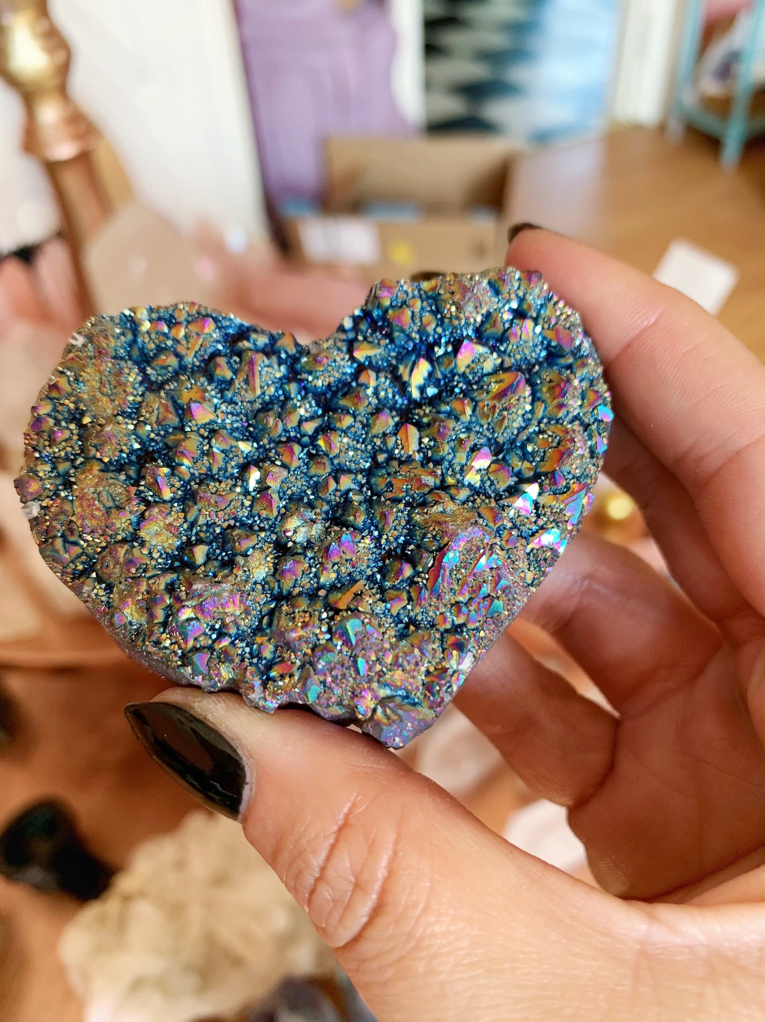 Titanium Quartz Aura Heart