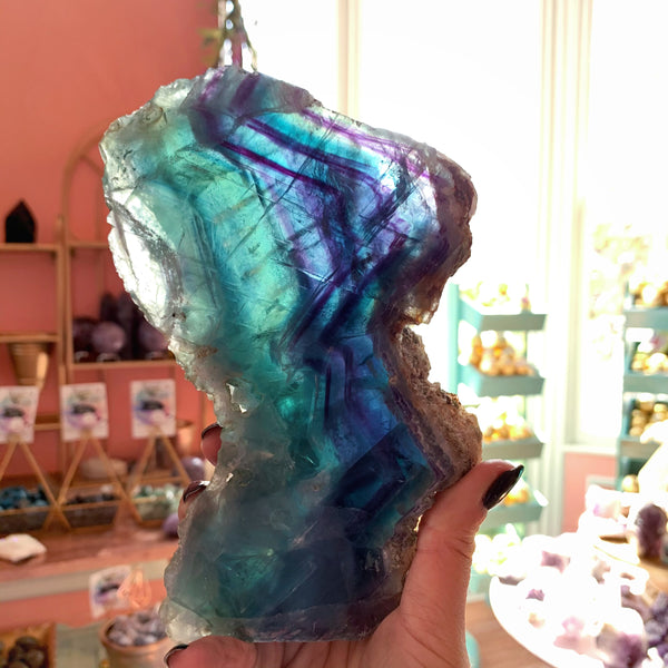 Rainbow Fluorite Slice