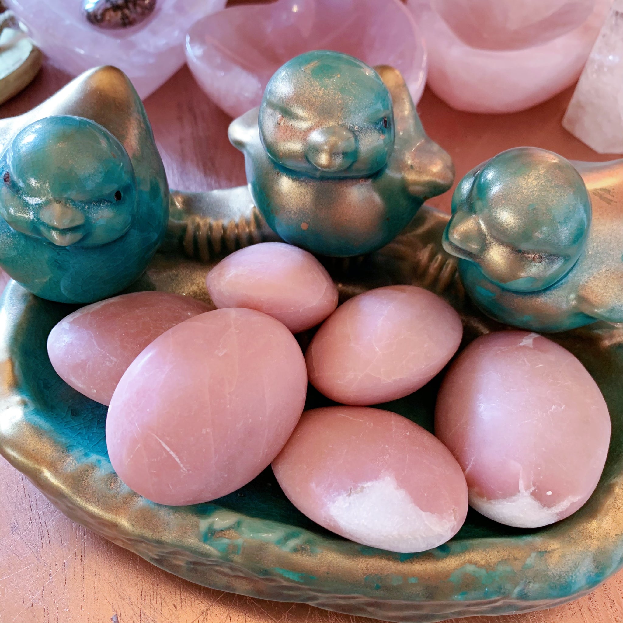 Pink Opal Palm Stone