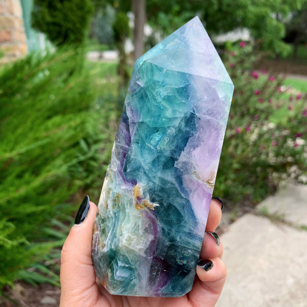 Rainbow Fluorite Tower #2