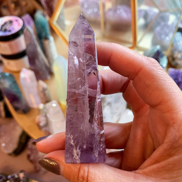 Brazilian Smoky Amethyst Obelisk