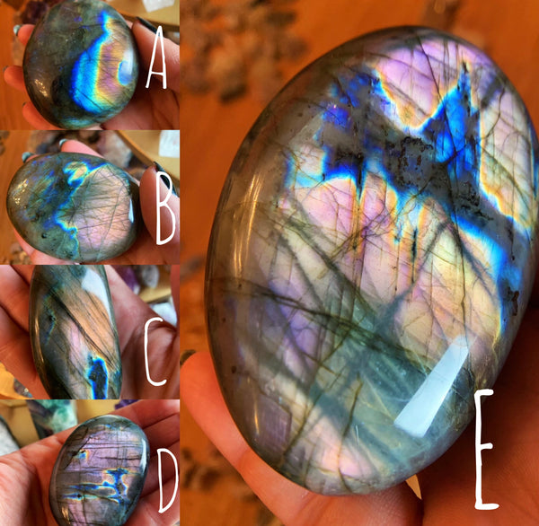 Flashy Labradorite/Spectrolite Palm Stone