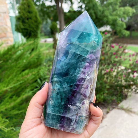 Rainbow Fluorite Tower #2