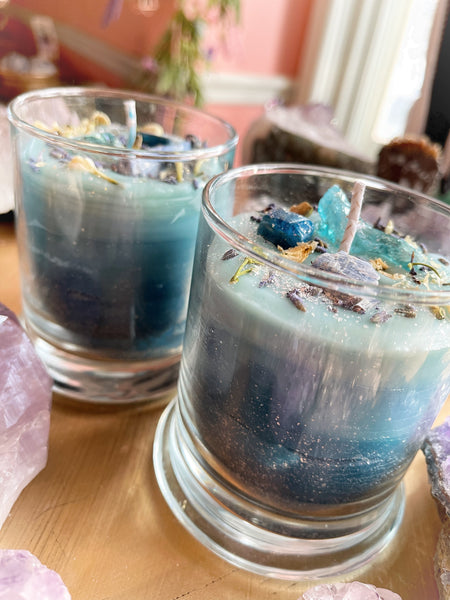 Aqua Aura Throat Chakra Candle Magick