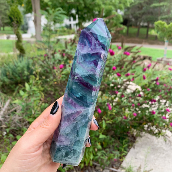 Rainbow Fluorite Tower #1