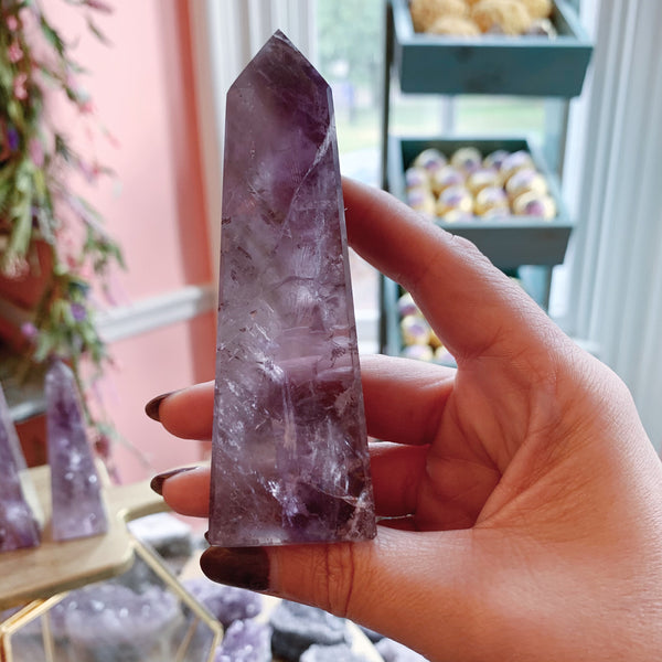 Brazilian Smoky Amethyst Obelisk