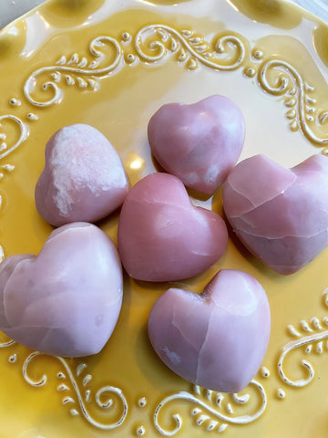 Pink Opal Carved Heart