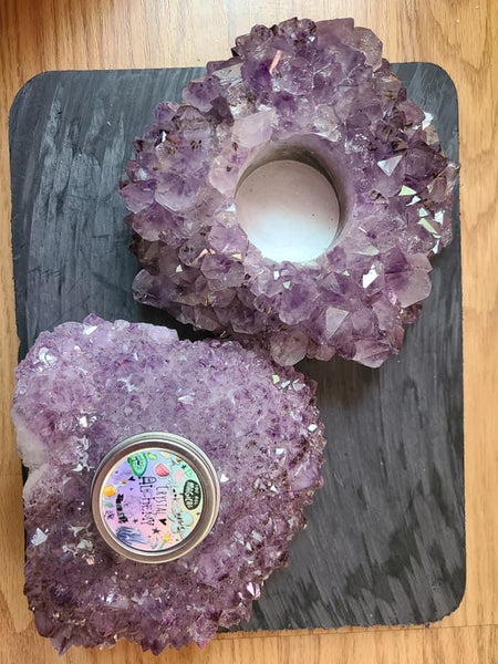 Amethyst Cluster Candle Holders