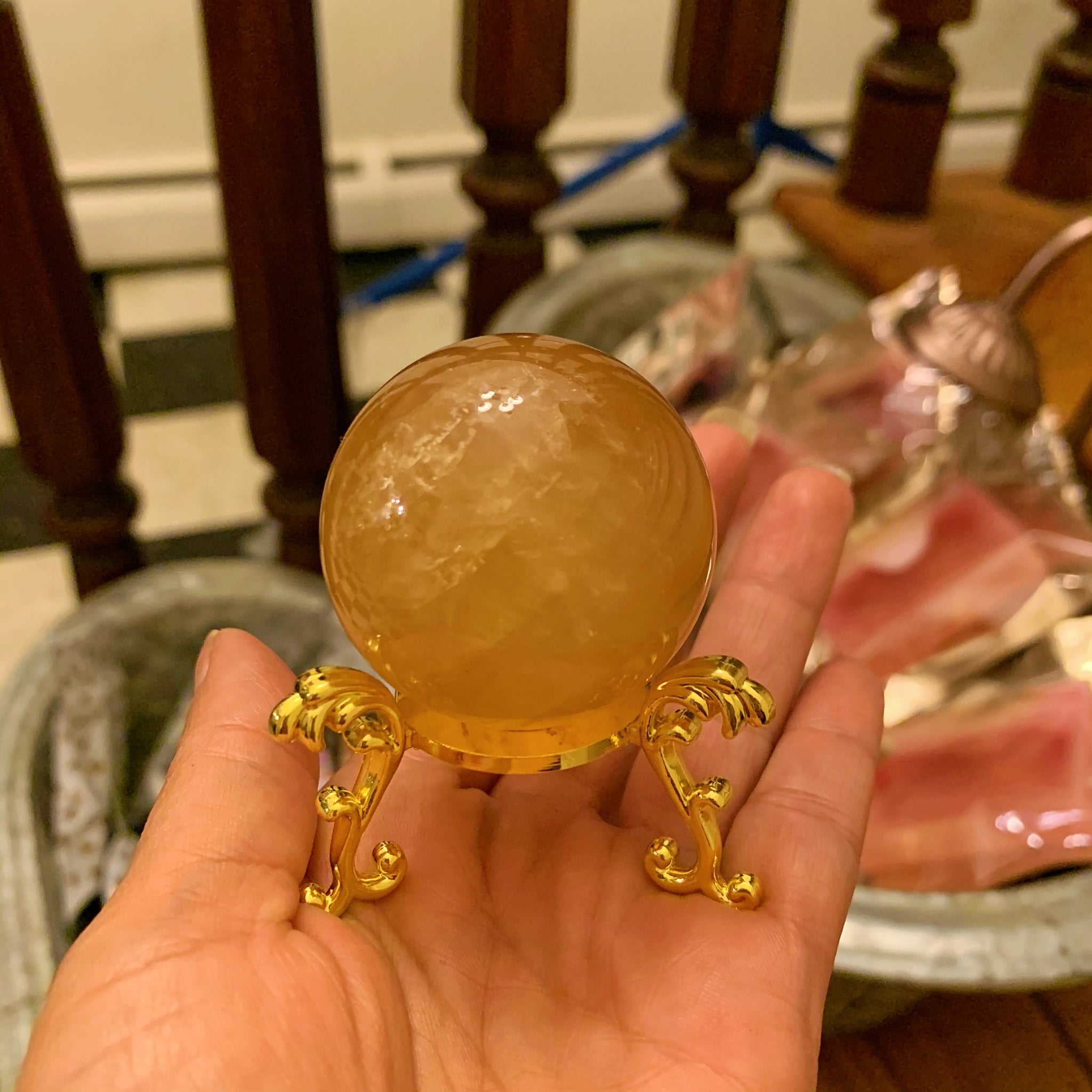 Honey calcite Spheres