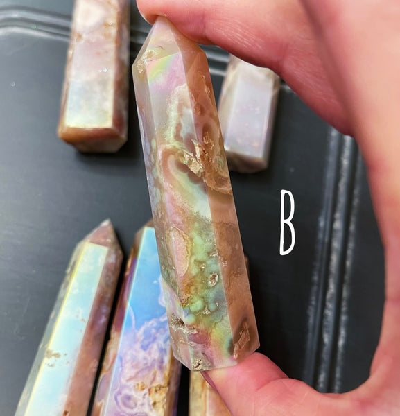 Aura Flower Agate Points