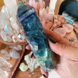 Rainbow Fluorite Tower #3