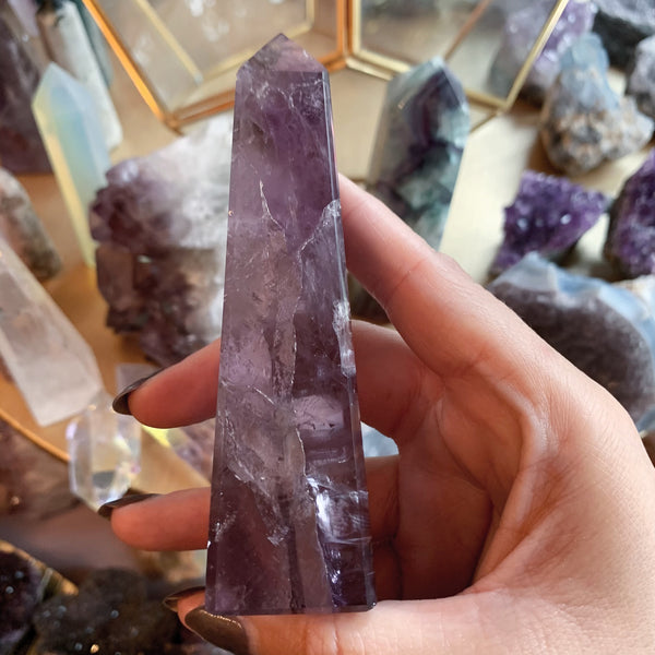 Brazilian Smoky Amethyst Obelisk