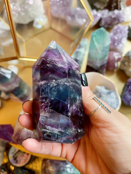 Rainbow Fluorite Tower D