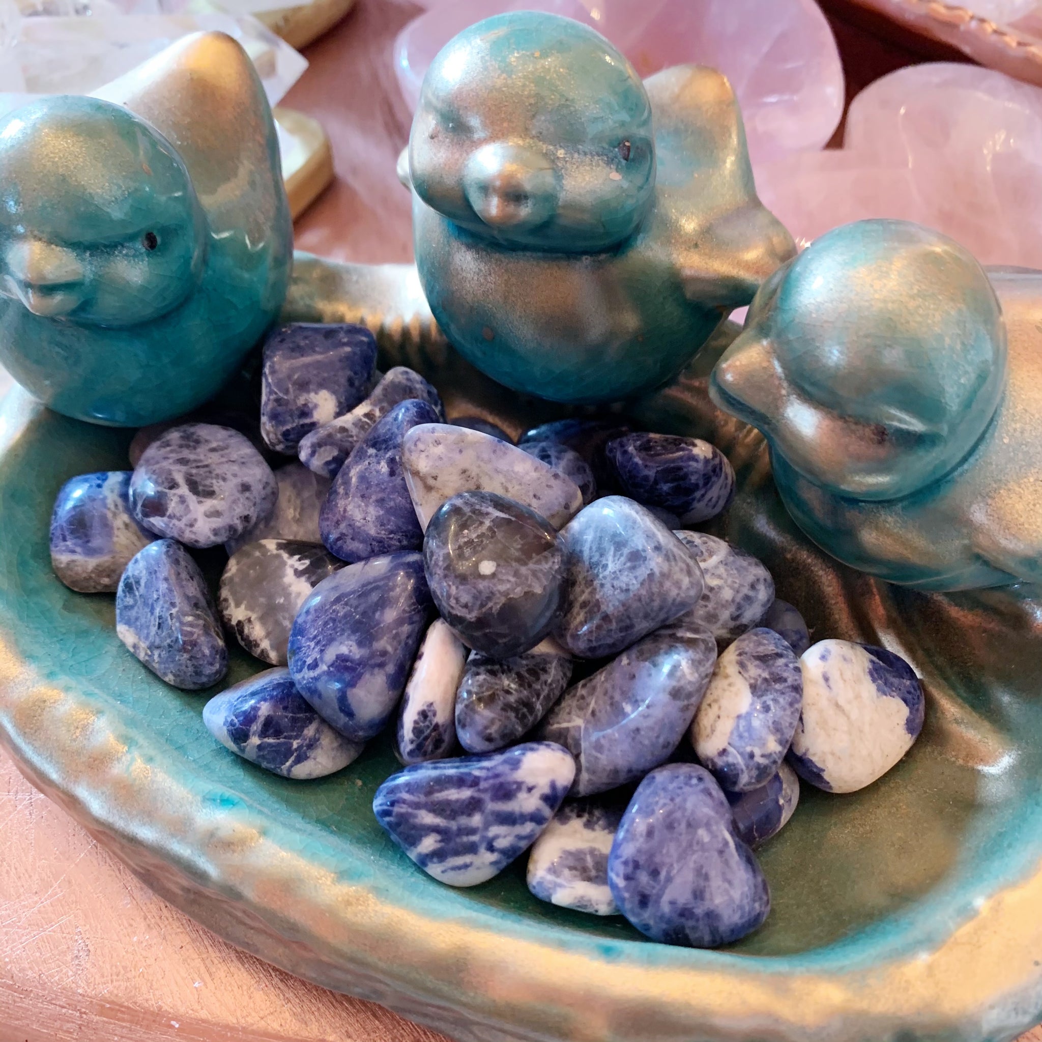 Tumbled Sodalite- Single or Set of 3