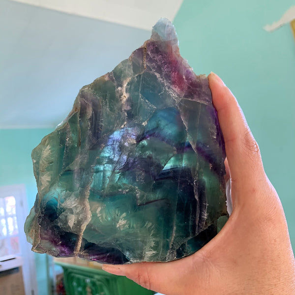 Rainbow Fluorite Slice A